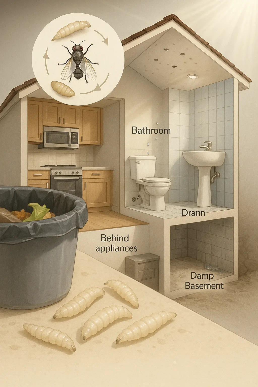 asticot dans la maison signification